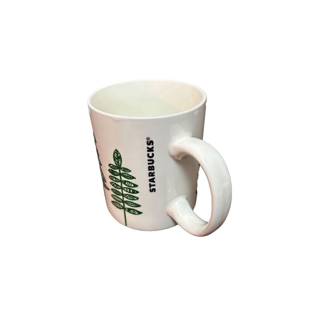 Starbucks 2015 Christmas Tree Mug 12oz White Holiday Ceramic